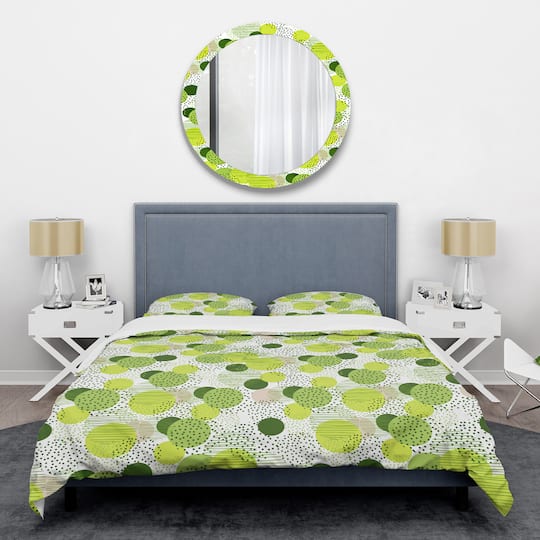 Designart 'Circular Abstract Retro Geometric X' Mid-Century Duvet Cover Set